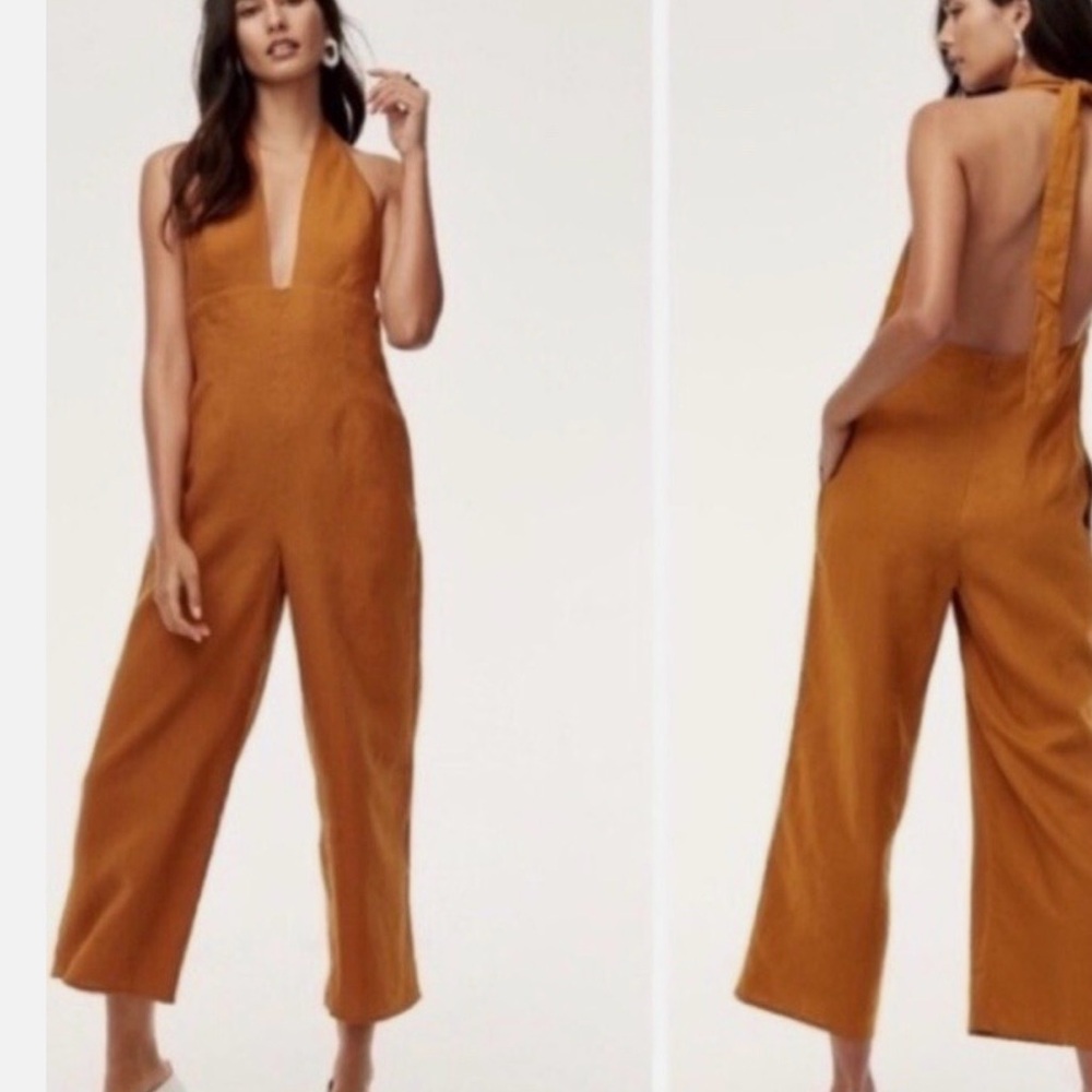 Wilfred 100% linen Jumpsuit in BLACK